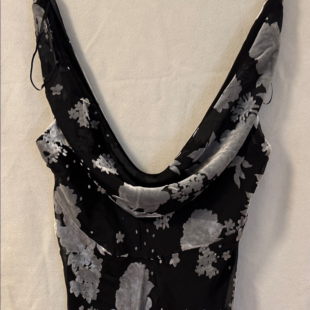 NWT Zara Black and Gray Floral Dress - Picture 7 of 7